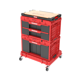 Ladeset op verrijdbaar platform Qbrick System ONE 2.0 WORKSHOP DRAWERS SET nr 7 RED Ultra HD Custom