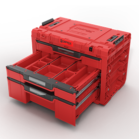 Gereedschapskist met laden Qbrick System PRIME DRAWER 3 TOOLBOX EXPERT RED Ultra HD Custom