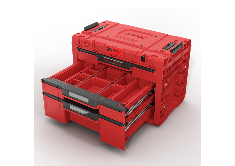 Gereedschapskist met laden Qbrick System PRIME DRAWER 3 TOOLBOX EXPERT RED Ultra HD Custom