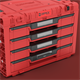 Gereedschapskist met laden Qbrick System PRIME DRAWER 4 TOOLBOX EXPERT RED Ultra HD Custom