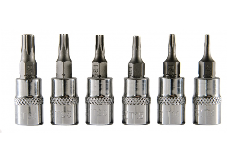Spline dopsleutelset 1/4" Torx T8-T30 (6st) Rooks 01.4701