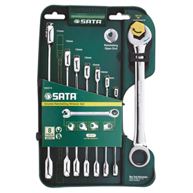 Set Steek-ringsleutels met ratel Gearwrench (8st) Sata S08007A