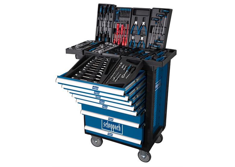 Gereedschapswagen met uitrusting, 263-dlg. Scheppach TW1000