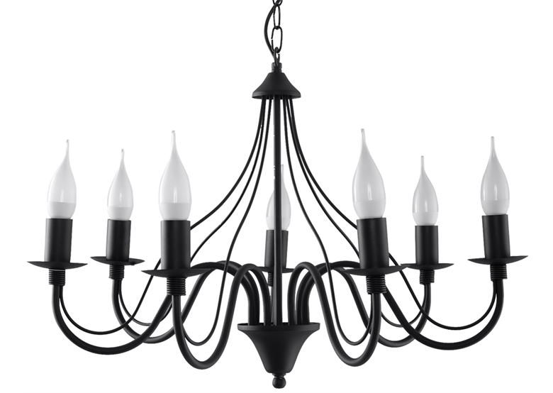 Kroonluchter MINERWA 7 zwart Sollux Lighting Crimson