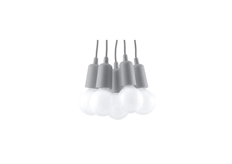 Hanglamp DIEGO 5 grijs Sollux Lighting Nickel