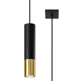 Hanglamp LOOPEZ 1 zwart/goud Sollux Lighting Ocean Green