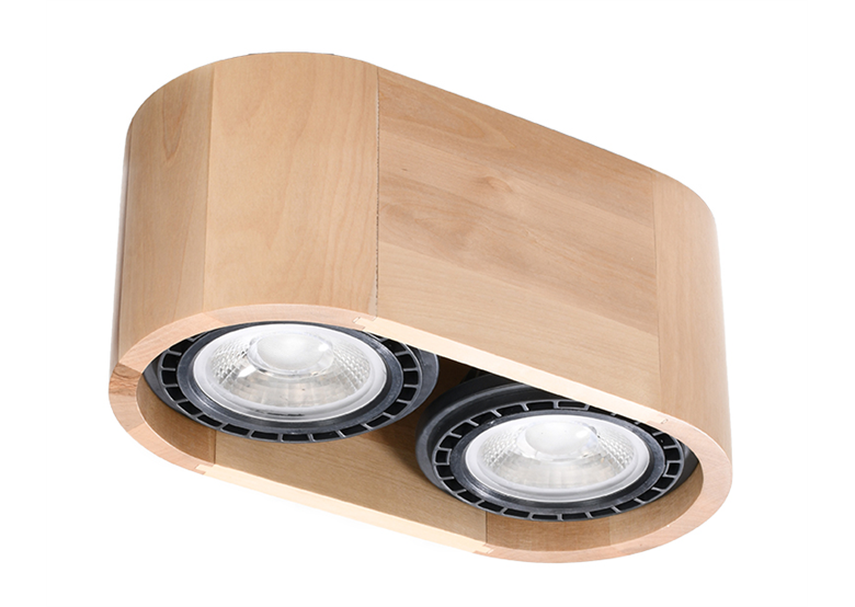 Plafondlamp BASIC 2 natuurlijk hout Sollux Lighting Peach Puff