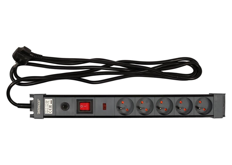 Verdeelstekker met overspanningsbeveiliging 5 stopcontacten,3m Sthor 72370