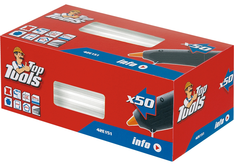 Lijmpatroon 11mm, 50st. Top Tools 42E151