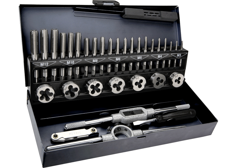 Tappen en snijplaten M3-M12 set- 32 delig Topex 14A426
