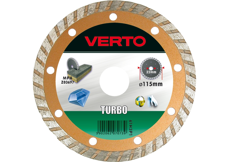 Diamantschijf 230x22x8,0x2,5mm, Segment Verto 61H3P9