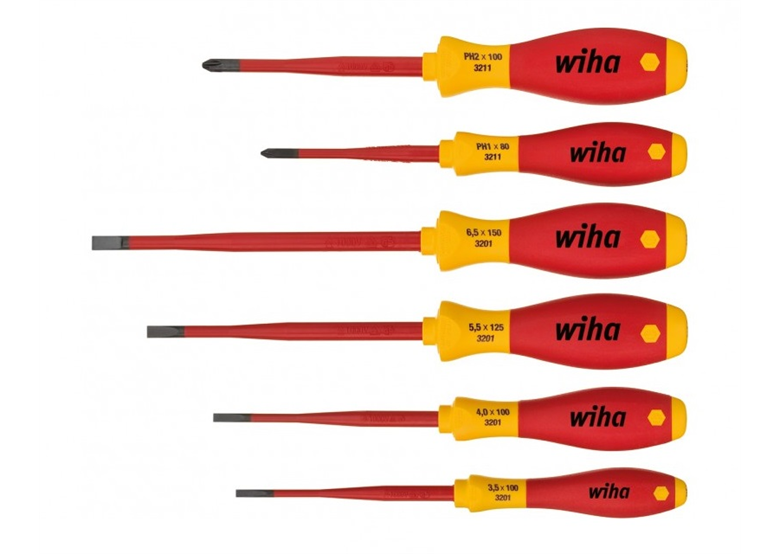 Schroevendraaierset SoftFinish electric slimFix 6st. Wiha 3201K6