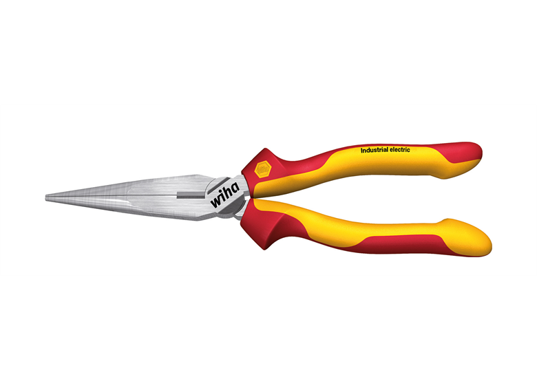 Halfronde tang met recht blad Industrial electric 200mm Wiha WH-33178