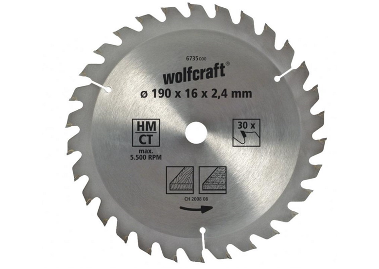 Cirkelzaagblad 180x20mm Wolfcraft WF6734000