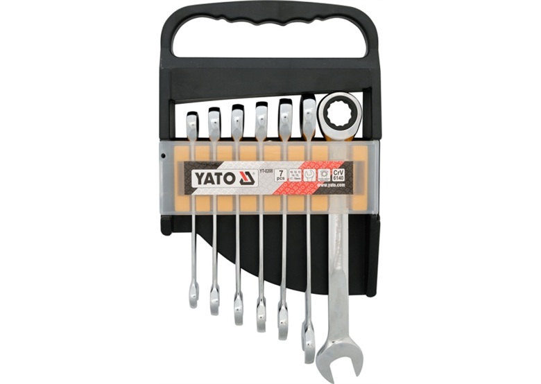 Steek-ringsleutel set met ratel 7-delige Yato YT-0208