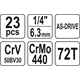 Doppenset 1/4", 23-delig Yato YT-14451 Yato YT-14451