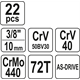 Dopsleutelset  3/8'' 22 st Yato YT-38561