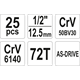 Gereedschap Set  1/2", 25st. Yato YT-38741