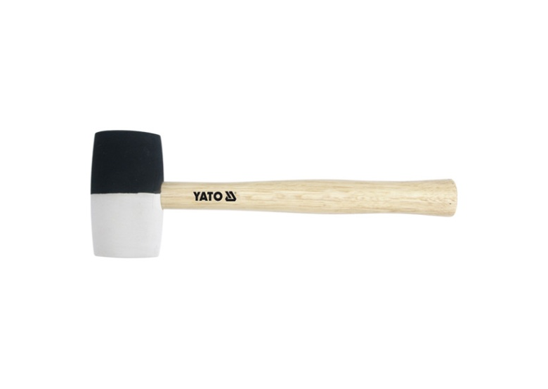 Rubberen hamer met houten handvat, zwart-wit 980g Yato YT-4605