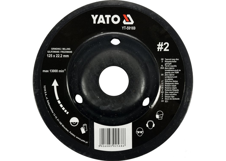 Raspschijf - bolle 125mm NR2 Yato YT-59169