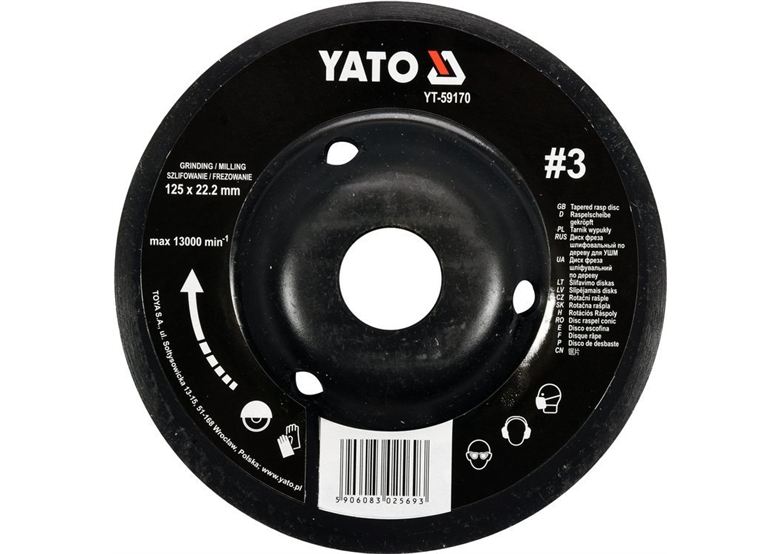 Raspschijf - bolle 125mm NR3 Yato YT-59170