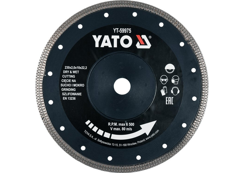 Diamantschijf voor keramiek 230x22,2mm Yato YT-59975
