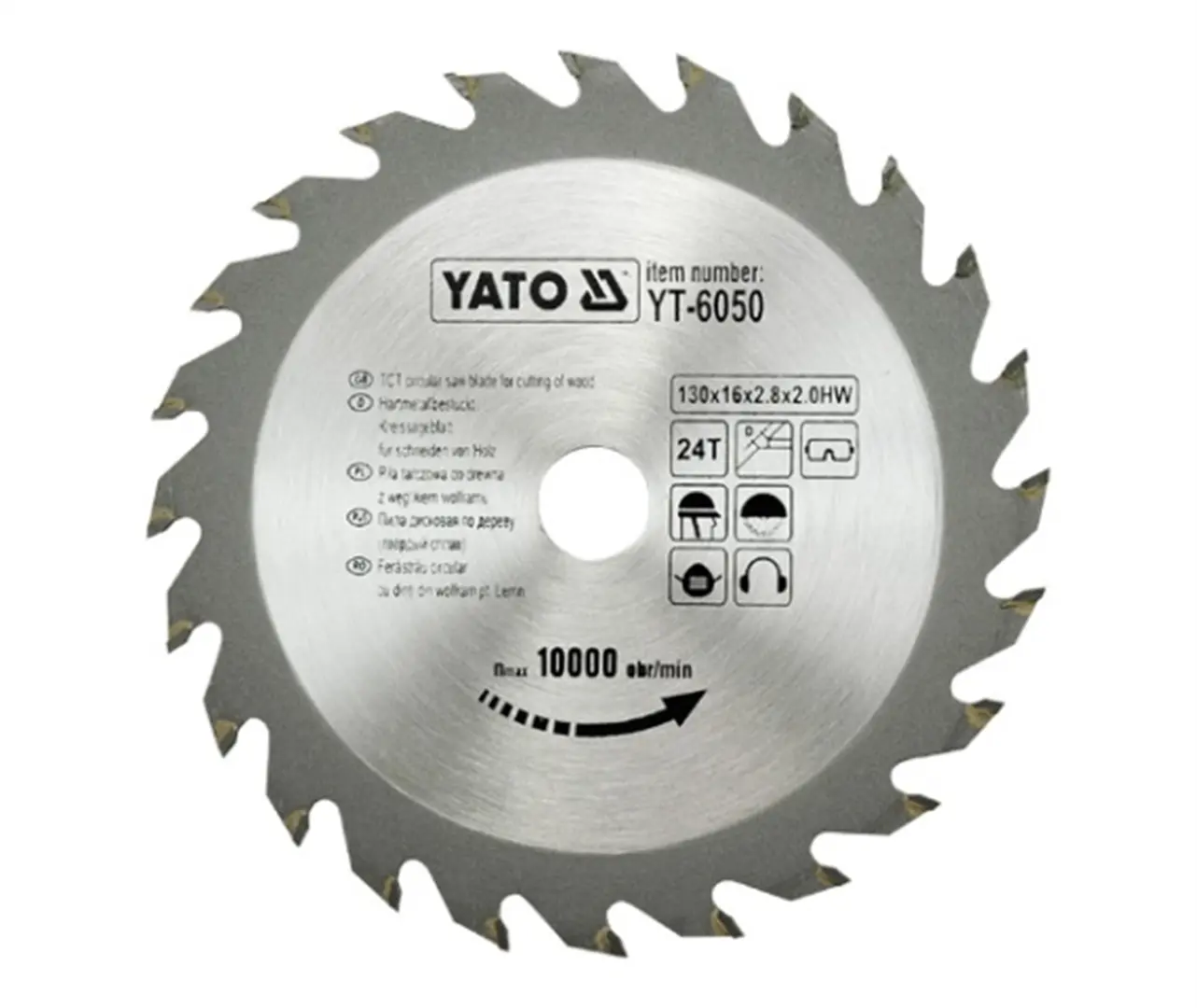 Hardmetaal cirkelzaagblad  130 x 24 x 16 mm Yato YT-6050