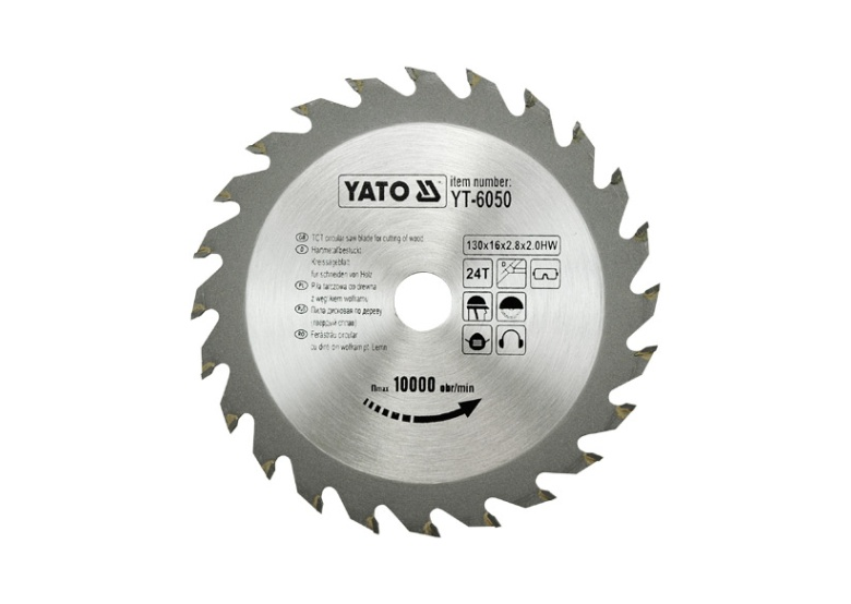 Hardmetaal cirkelzaagblad  130 x 24 x 16 mm Yato YT-6050
