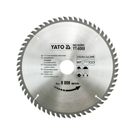 Zaagblad voor hout, met wolfraam 210x30mm T60 Yato YT-6068