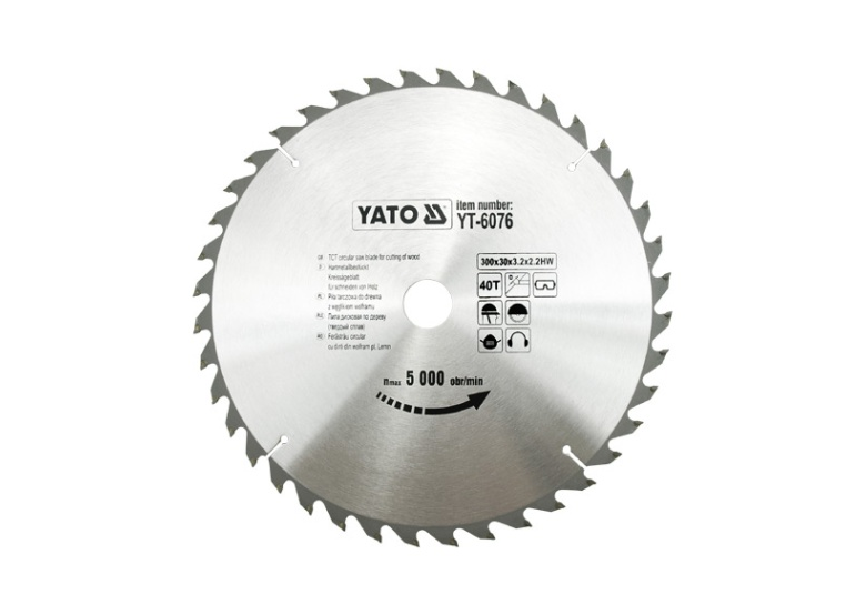 Cirkelzaagblad carbide 300x30mm T40 Yato YT-6076