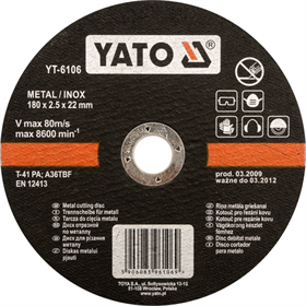 Doorslijpschijf voor RVS Yato YT-6103