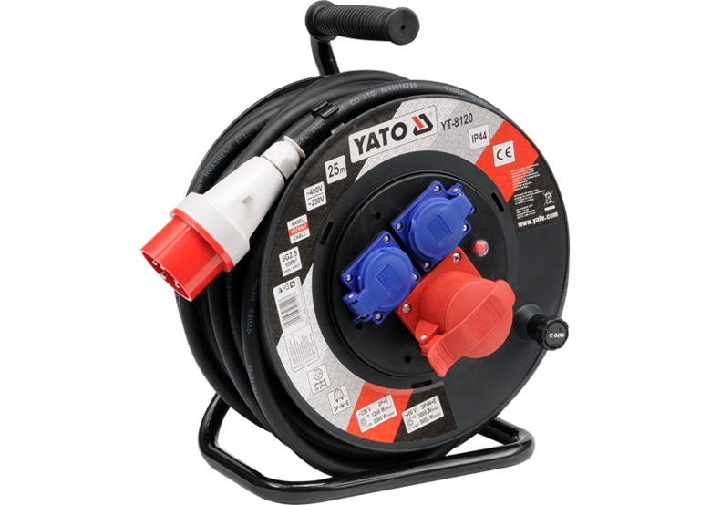 Kabelhaspel 25 m, 5G2,5 mm 230/400 V Yato YT-8120