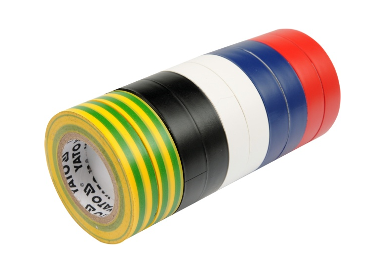 Set isolatietape 19 mm x 20 m mix 10 stuks Yato YT-8173